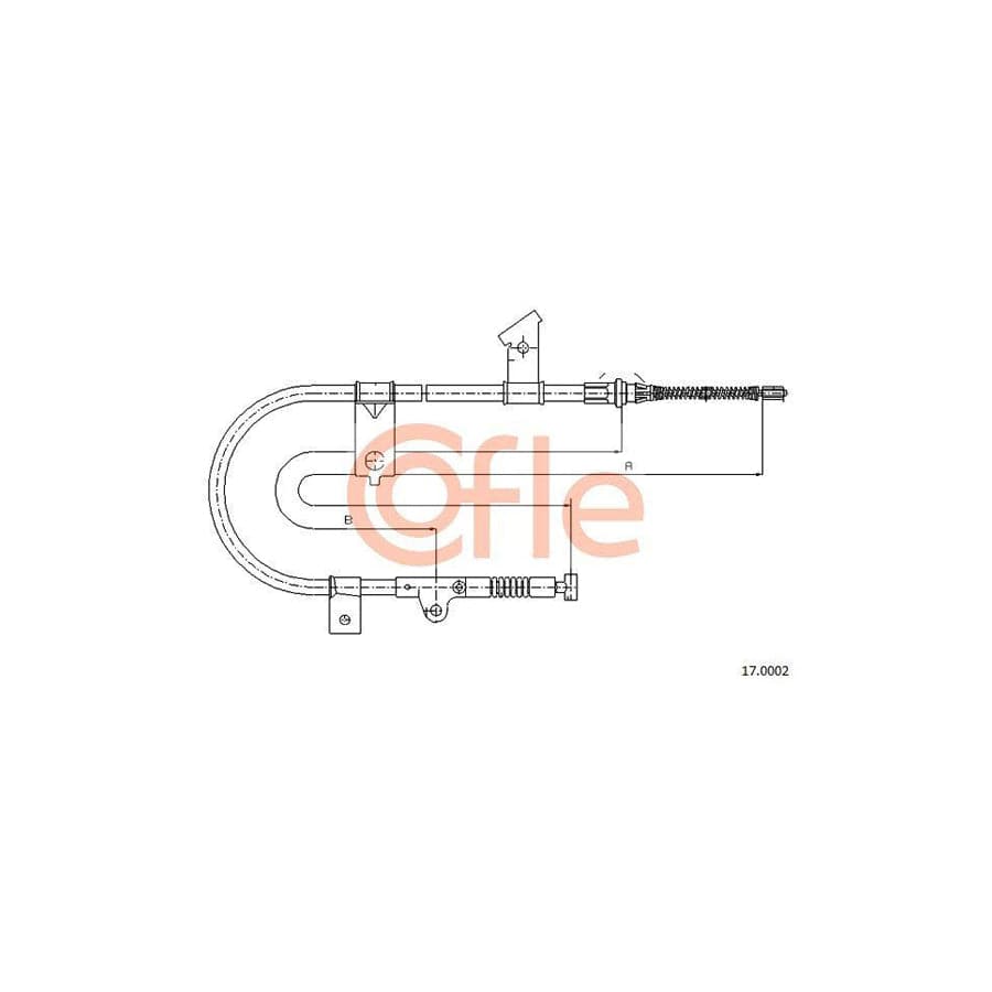 Cofle 17.0002 Hand Brake Cable for Nissan Micra II Hatchback (K11)