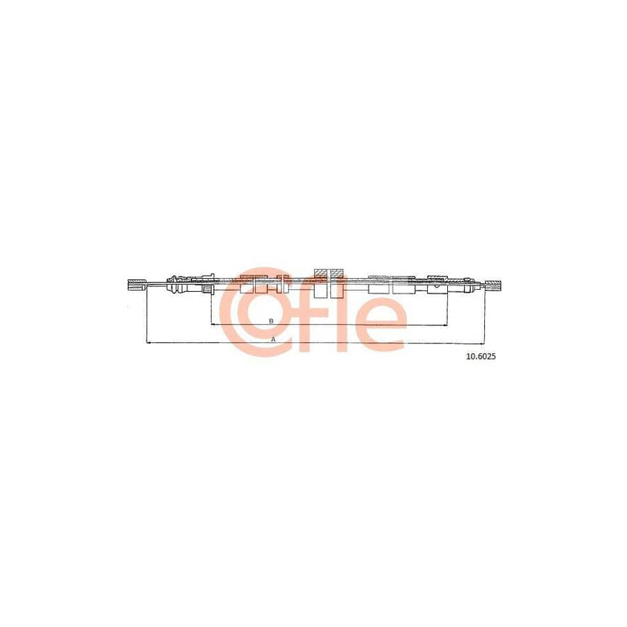 Cofle 92.10.6025 Hand Brake Cable for Peugeot 306