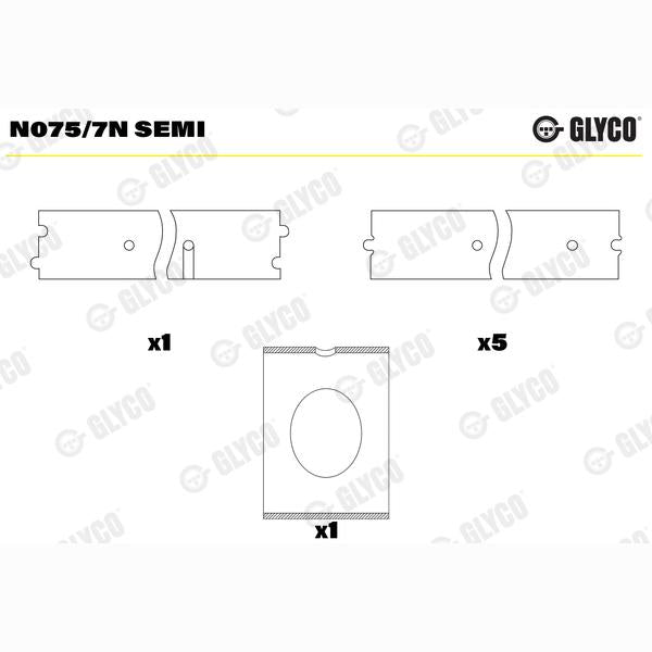 GLYCO N075/7NSEMI Camshaft Bearing
