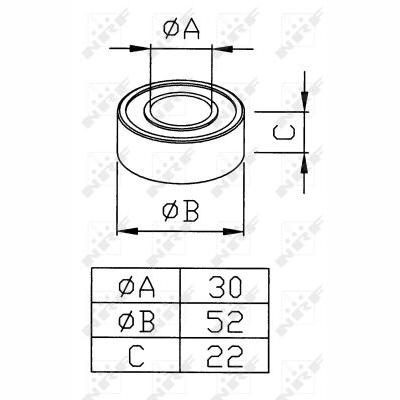 NRF NRF38291 Compressor Shaft Bearing