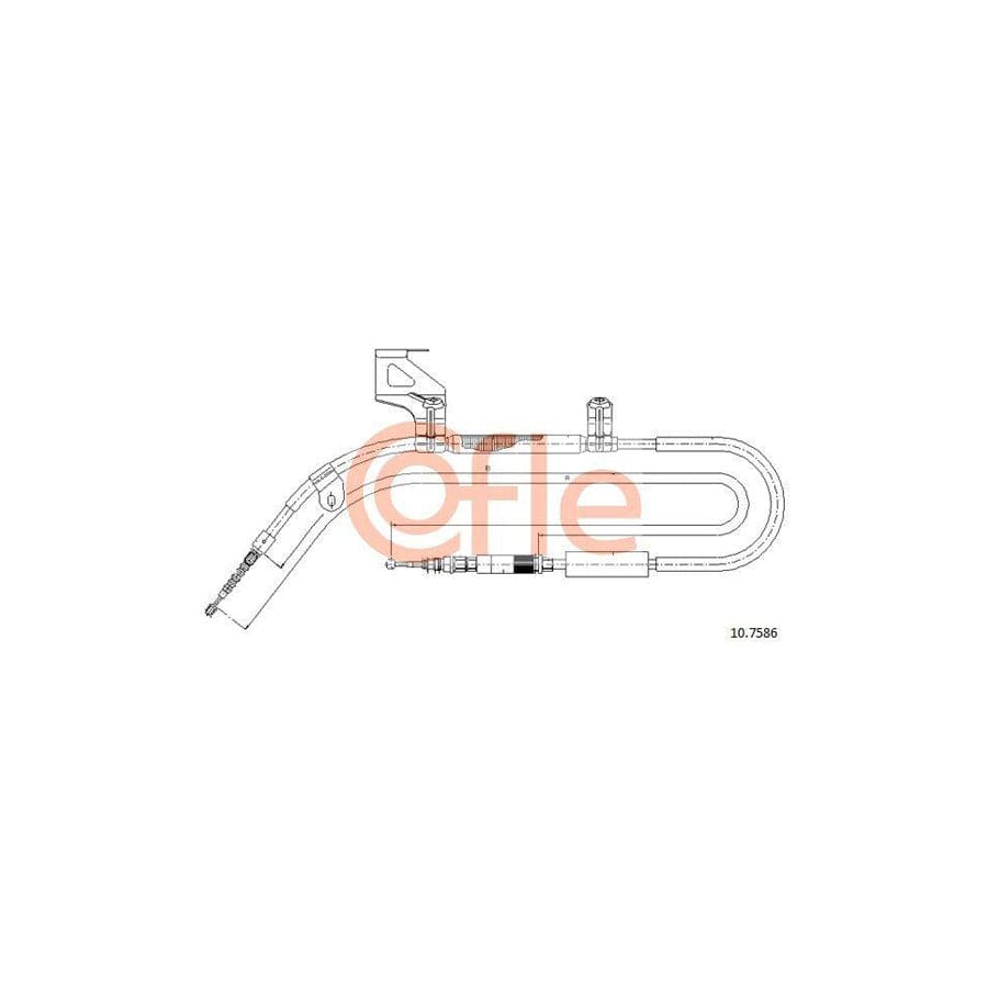 Cofle 10.7586 Hand Brake Cable for Audi A6