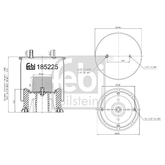FEBI FE185225 Air Suspension Bellow