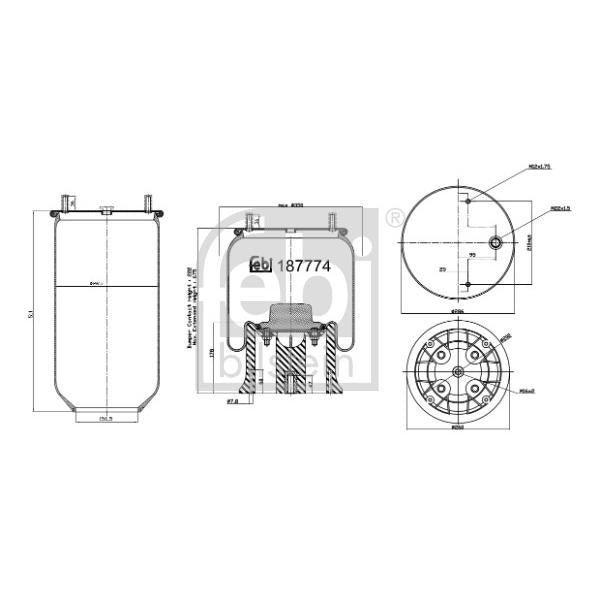 FEBI FE187774 Air Suspension Bellow