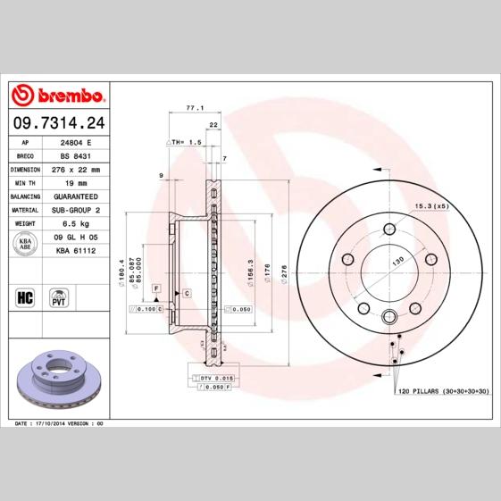 AUGER AUG55371 Disc Brake Caliper Repair Kit