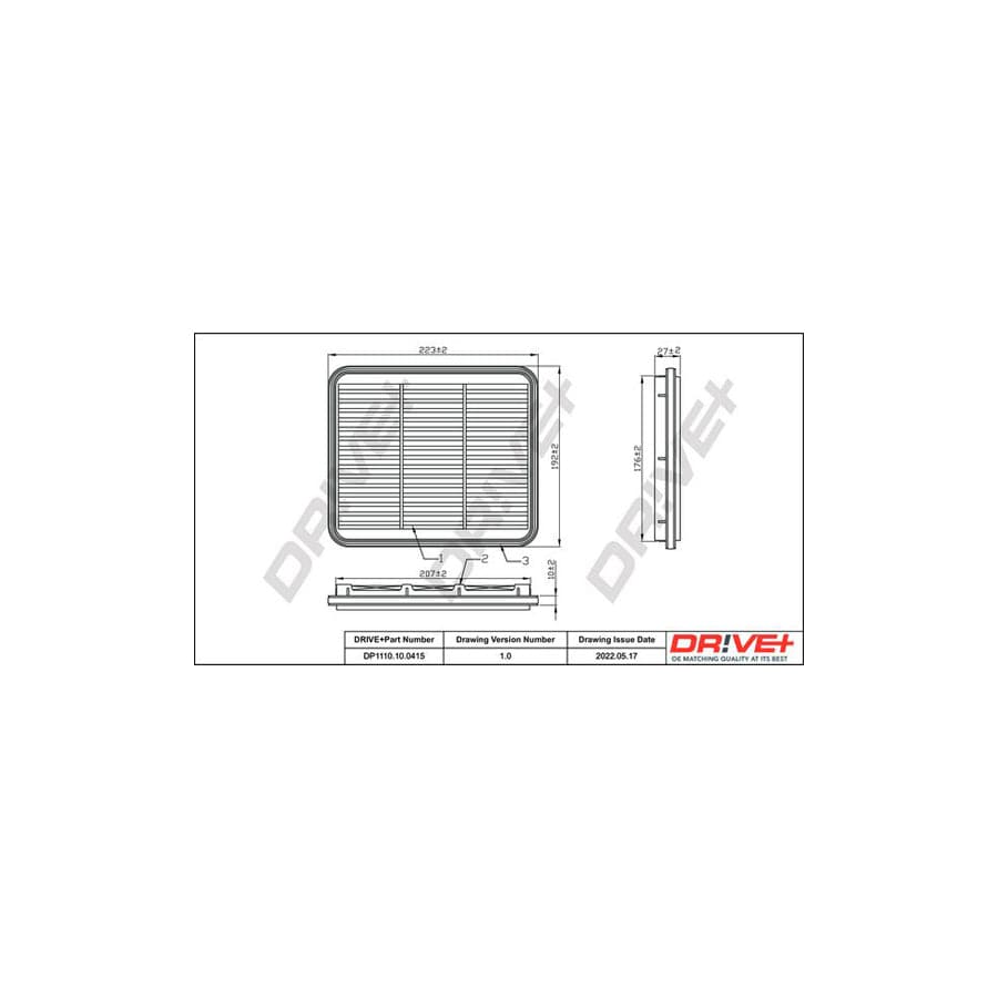Dr!Ve+ Dp1110.10.0415 Air Filter