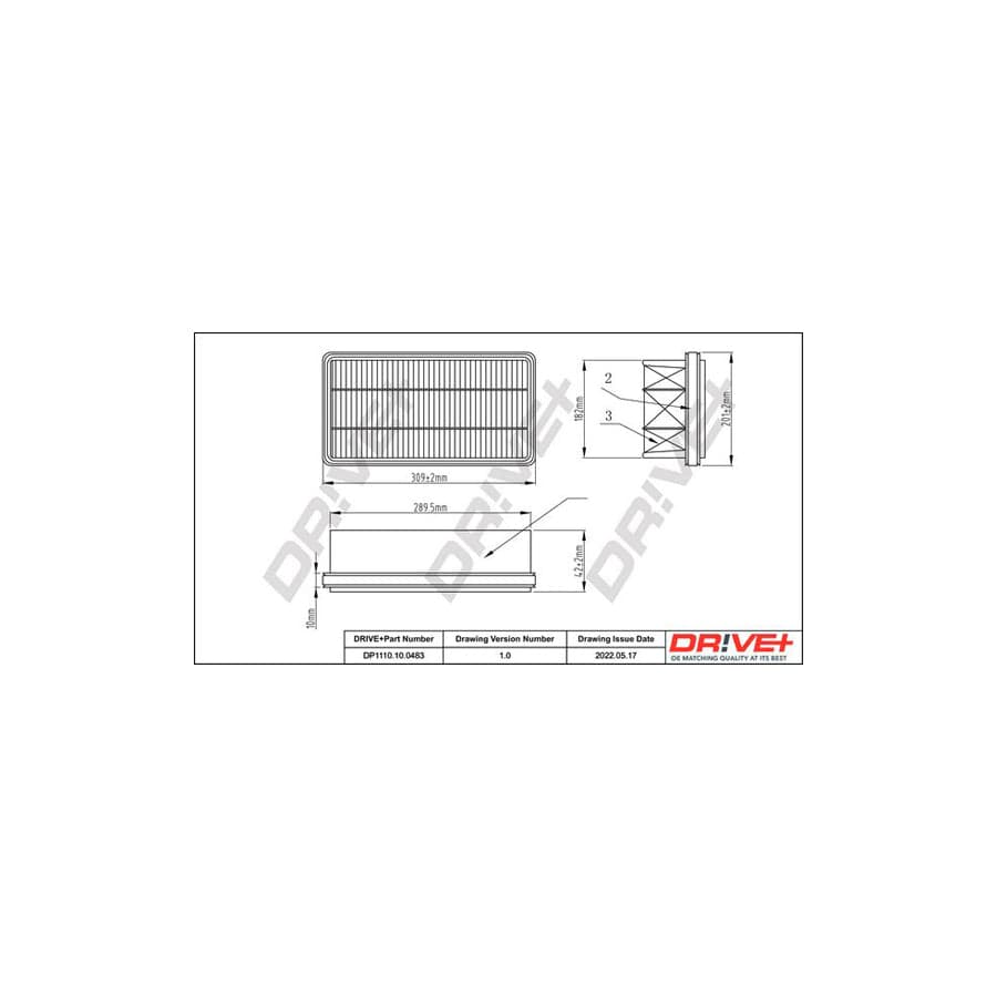 Dr!Ve+ Dp1110.10.0483 Air Filter