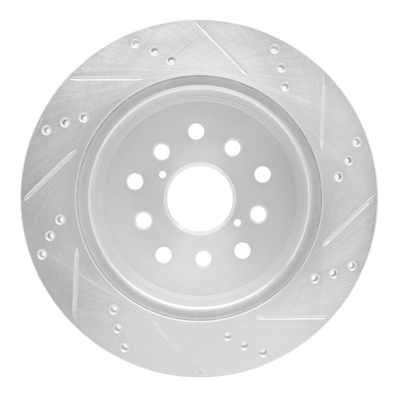 R1 Concepts R1 01-06 Lexus LS430 Rear Left Drilled & Slotted Silver Brake Rotor