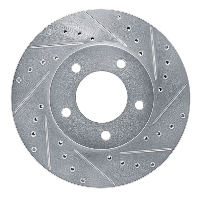 R1 Concepts R1 93-94 Jaguar XJ12 Front Right Drilled & Slotted Silver Brake Rotor