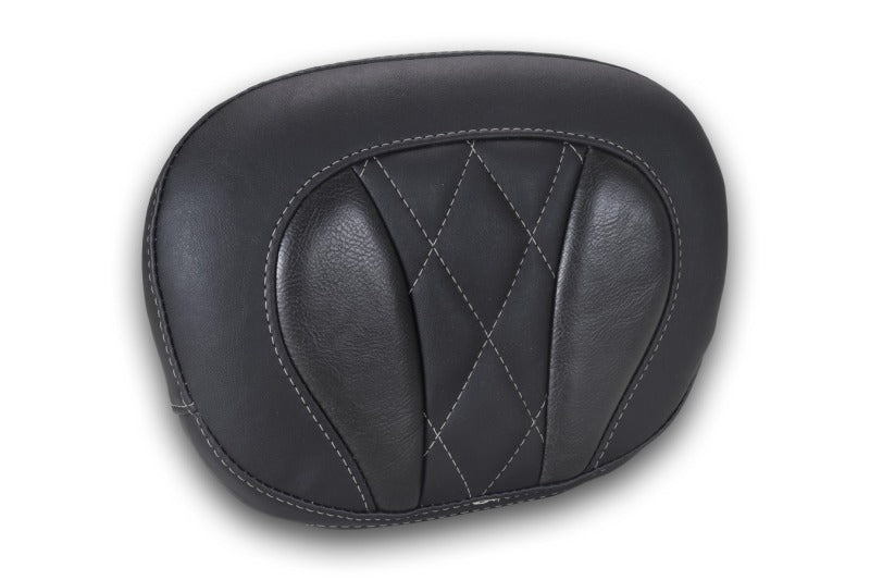 Mustang Motorcycle Mustang Deluxe Diamond Touring Sissy Bar Pad Black w/Gun Metal Gray Thread