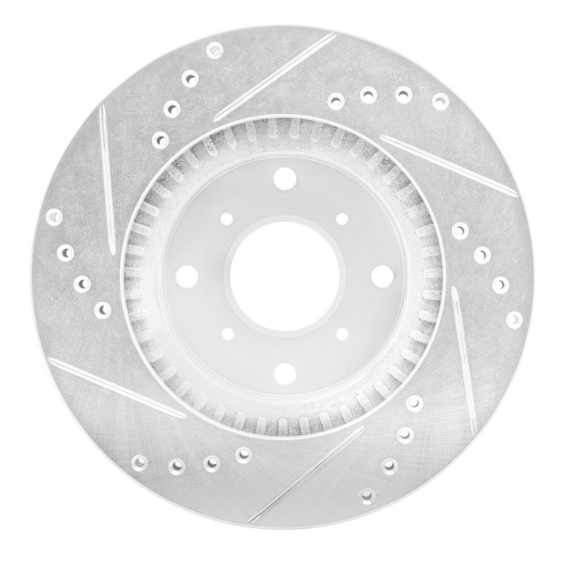R1 Concepts R1 87-90 Acura Legend Front Right Drilled & Slotted Silver Brake Rotor