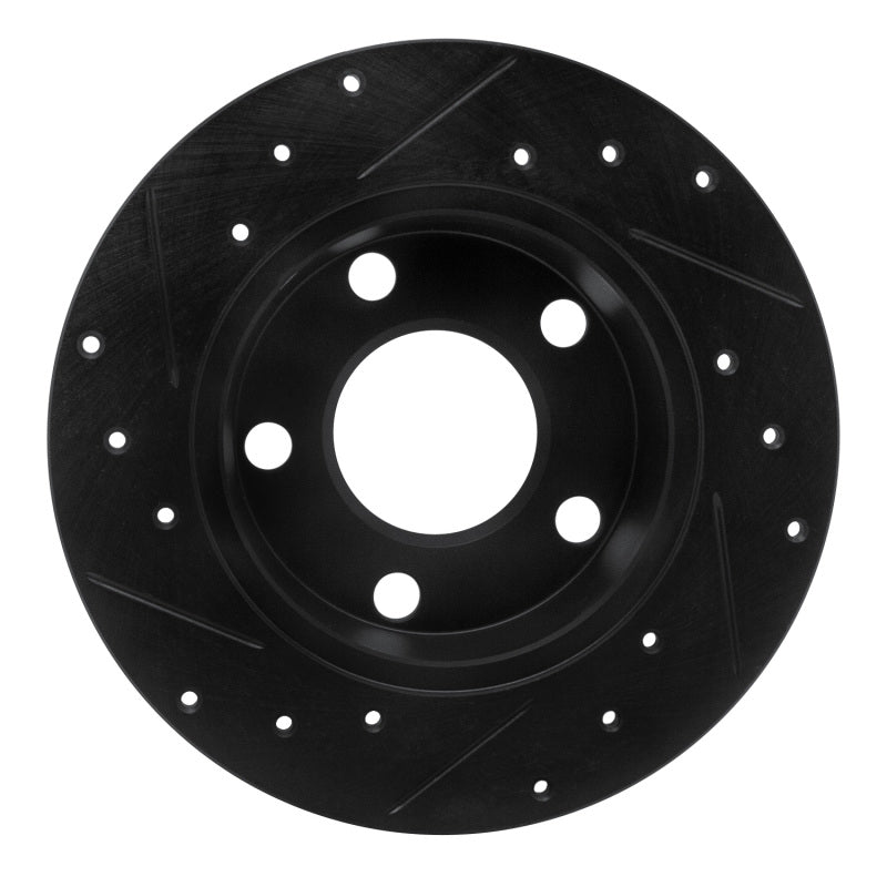 R1 Concepts R1 99-05 Audi A6 Quattro Rear Right Drilled & Slotted Black Brake Rotor