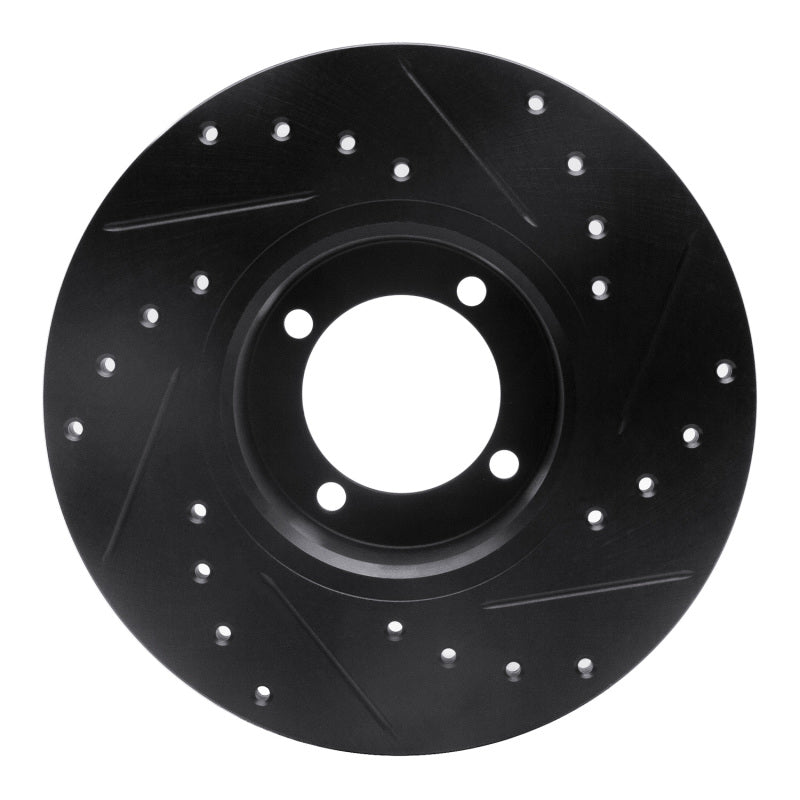 R1 Concepts R1 74-79 Lotus Eclat Front Left Drilled & Slotted Black Brake Rotor