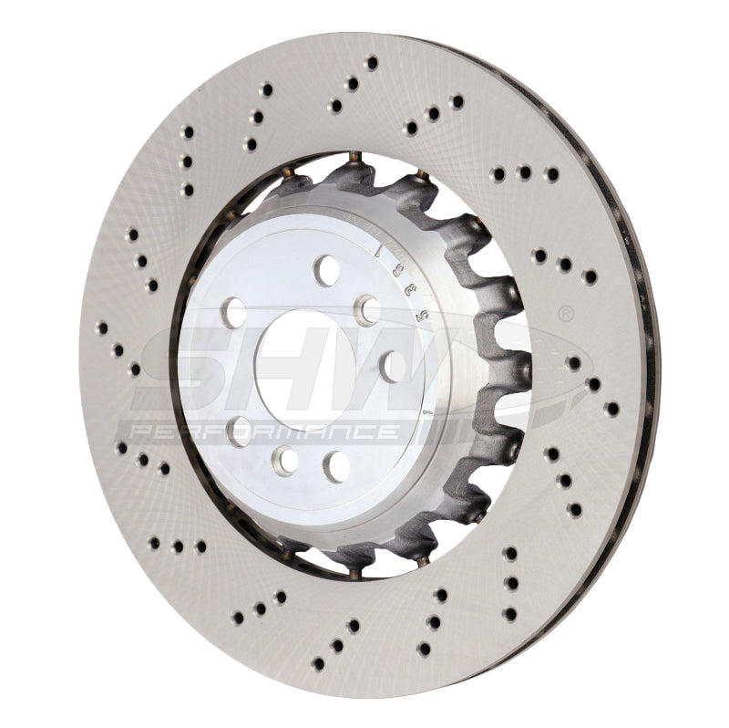 SHW Performance SHW 2020+ BMW X3 M 3.0L Left Rear Cross-Drilled Lightweight Brake Rotor (34118054827)
