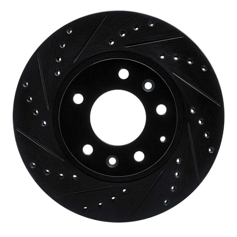R1 Concepts R1 93-95 Mazda RX-7 Front Left Drilled & Slotted Black Brake Rotor