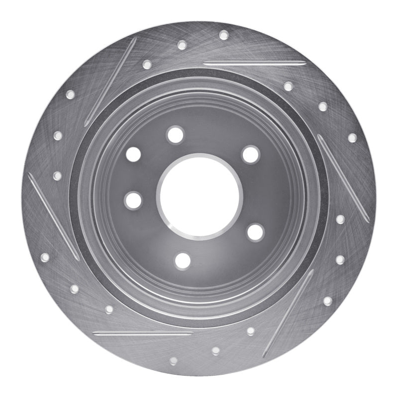 R1 Concepts R1 02-25 Nissan Maxima Rear Right Drilled & Slotted Silver Brake Rotor