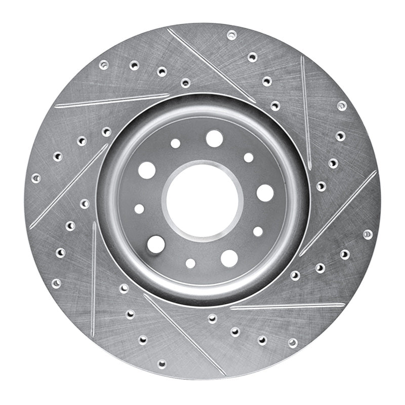 R1 Concepts R1 16-25 Cadillac CT5 Front Left Drilled & Slotted Silver Brake Rotor