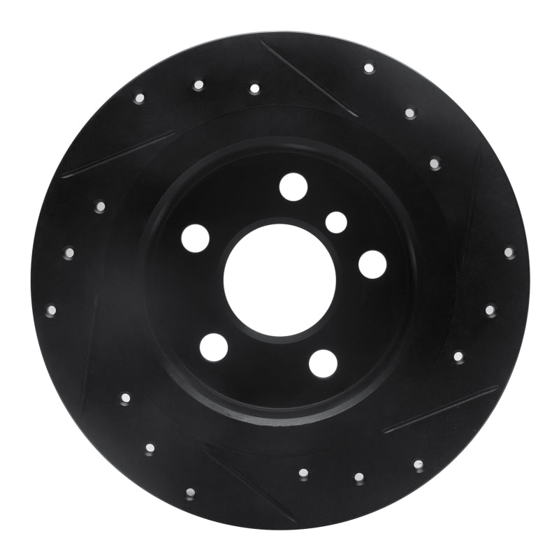 R1 Concepts R1 14-25 BMW i3 Rear Left Drilled & Slotted Black Brake Rotor