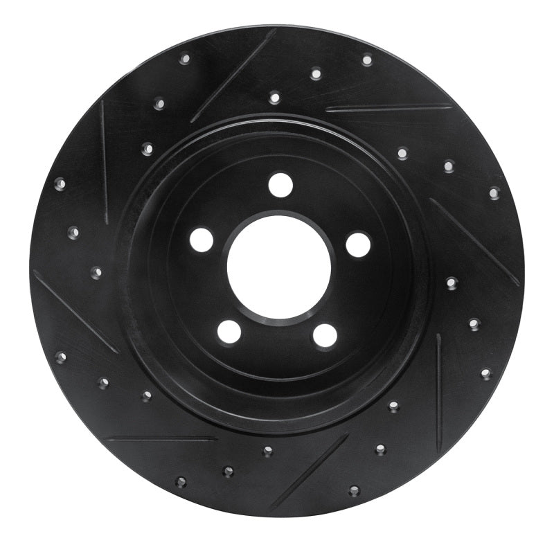 R1 Concepts R1 05-23 Chrysler 300 Rear Right Drilled & Slotted Black Brake Rotor