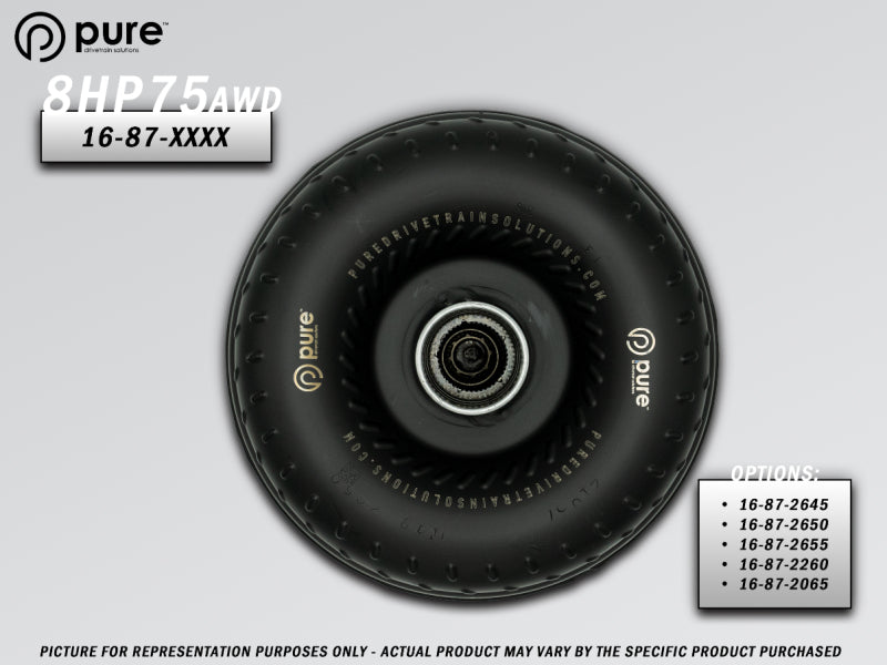 Pure Drivetrain Solutions Pure Drivetrain 8HP75 High Performance Billet Race Torque Converter - 26/45 Stator - AWD