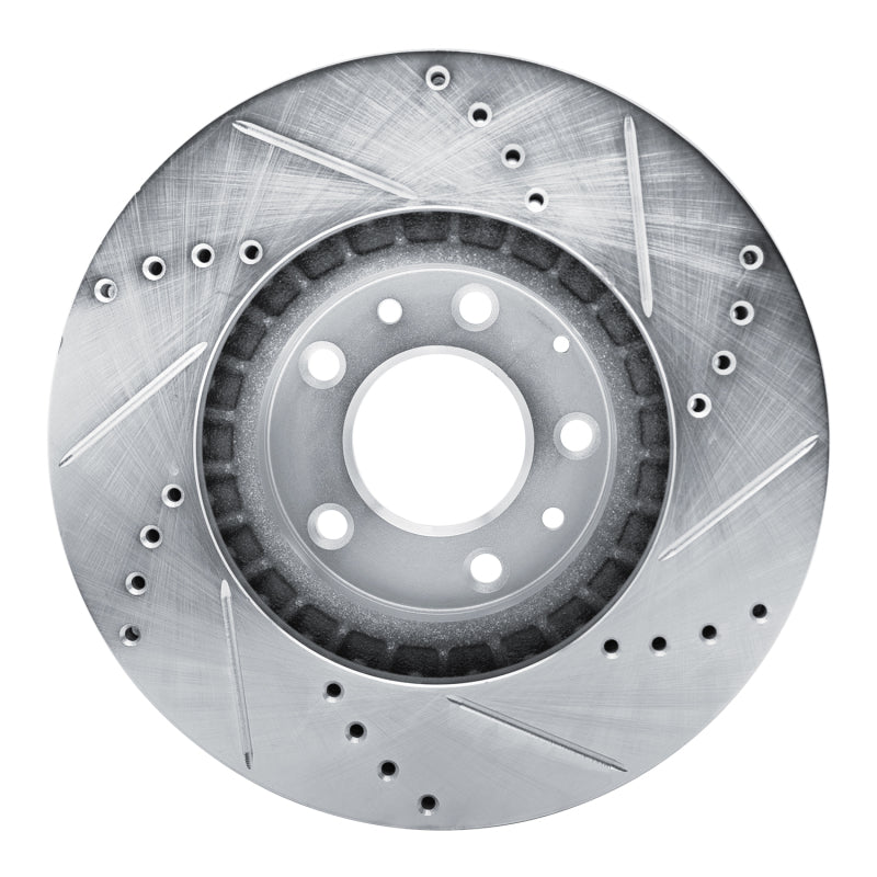 R1 Concepts R1 07-12 Mazda CX-7 Front Left Drilled & Slotted Silver Brake Rotor