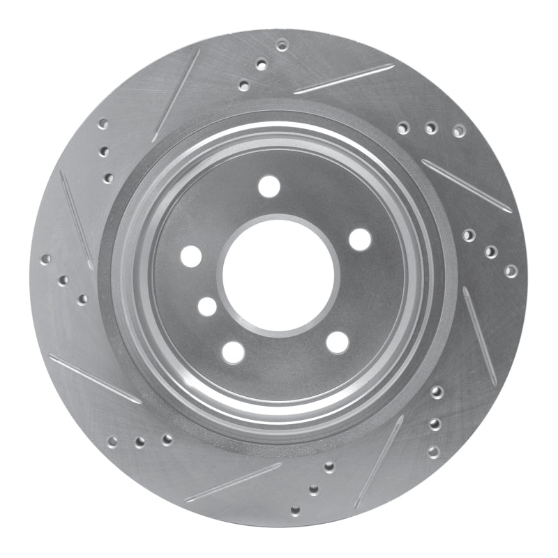 R1 Concepts R1 95-02 BMW M3 Left Rear Drilled & Slotted Silver Brake Rotor