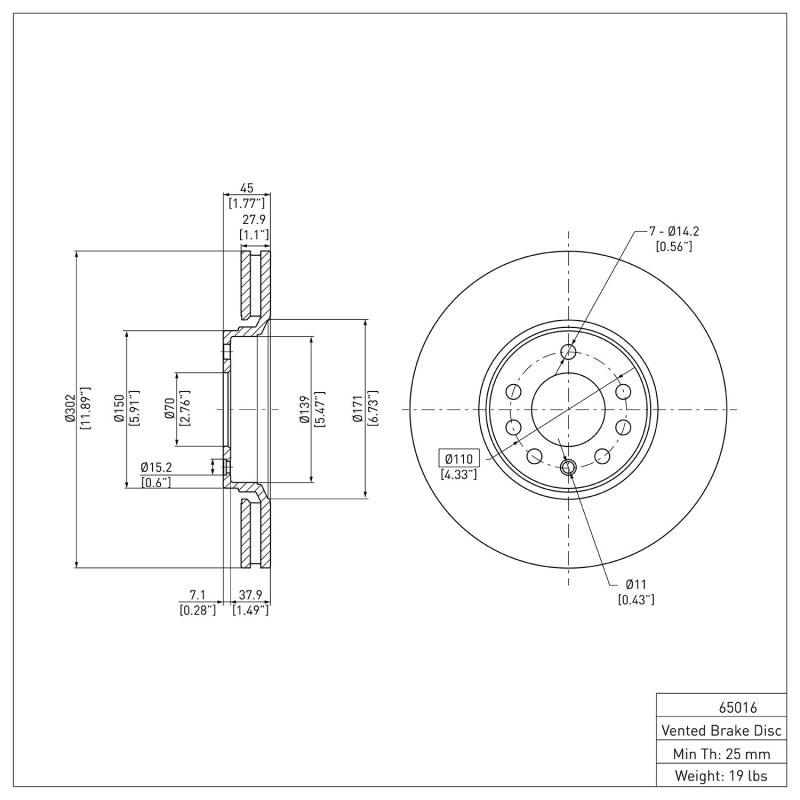 DFC 03-11 Cadillac BLS (Mexico) Front Brake Rotor