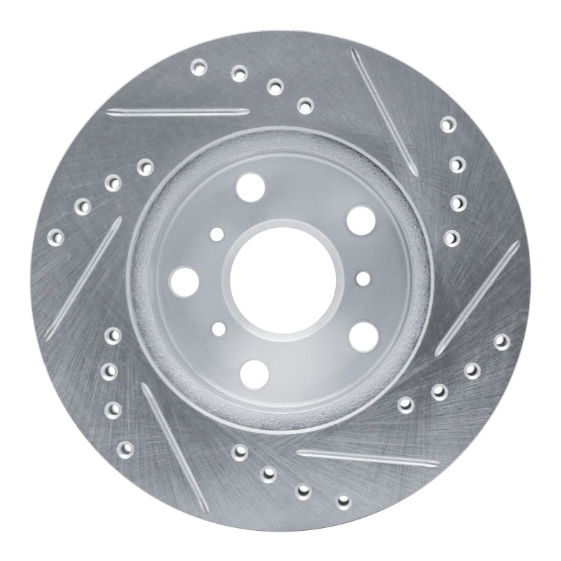 R1 Concepts R1 83-86 Toyota Camry Front Left Drilled & Slotted Silver Brake Rotor
