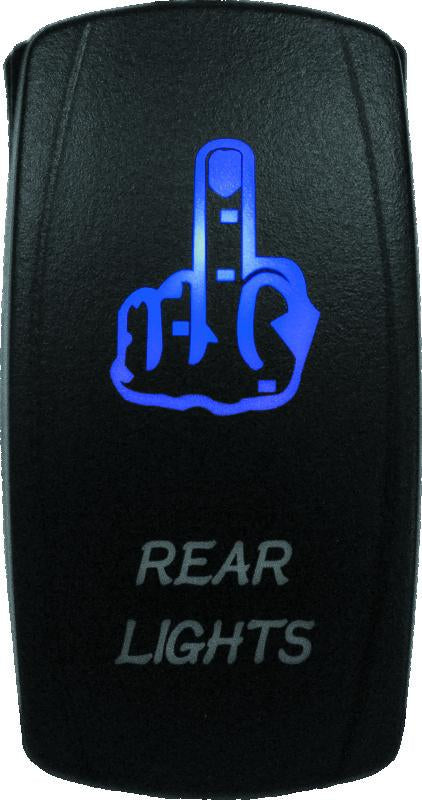 DragonFire Racing Lighted Switch Finger Rear Light On/Off Blue