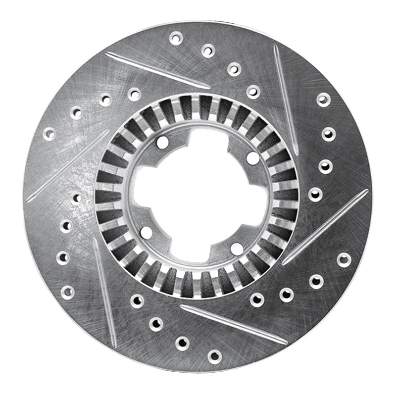 R1 Concepts R1 83-89 Subaru STANDARD Front Left Drilled & Slotted Silver Brake Rotor