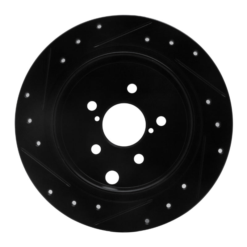 R1 Concepts R1 12-23 Subaru XV Crosstrek Rear Right Drilled & Slotted Black Brake Rotor