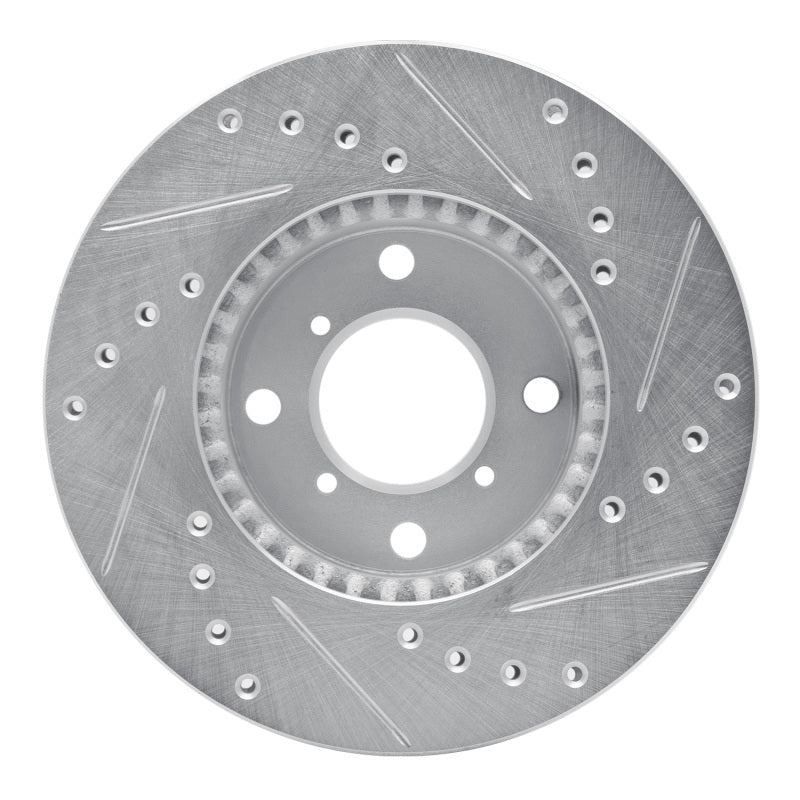 R1 Concepts R1 99-07 Suzuki Aerio Front Left Drilled & Slotted Silver Brake Rotor