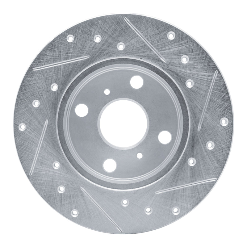 R1 Concepts R1 84-88 Chevrolet Nova Front Left Drilled & Slotted Silver Brake Rotor