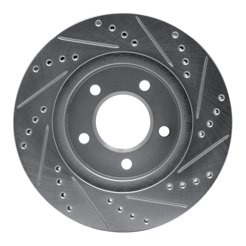 R1 Concepts R1 98-00 Chrysler LHS Front Left Drilled & Slotted Silver Brake Rotor