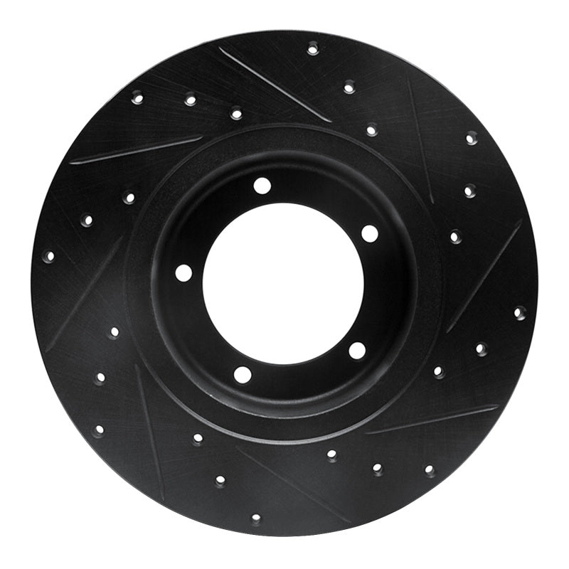 R1 Concepts R1 74-99 Land Rover Discovery Front Left Drilled & Slotted Black Brake Rotor