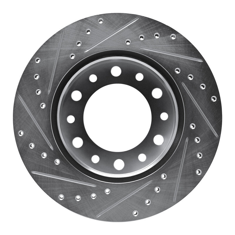 R1 Concepts R1 76-89 Toyota Land Cruiser Front Right Drilled & Slotted Silver Brake Rotor