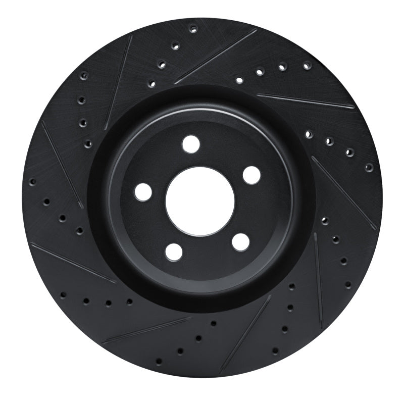 R1 Concepts R1 19-24 Ford Edge Front Left Drilled & Slotted Black Brake Rotor