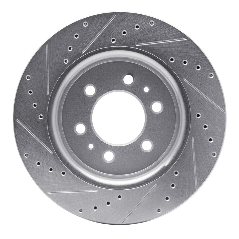R1 Concepts R1 07-21 Ford F-150 RWD Front Right Drilled & Slotted Silver Brake Rotor