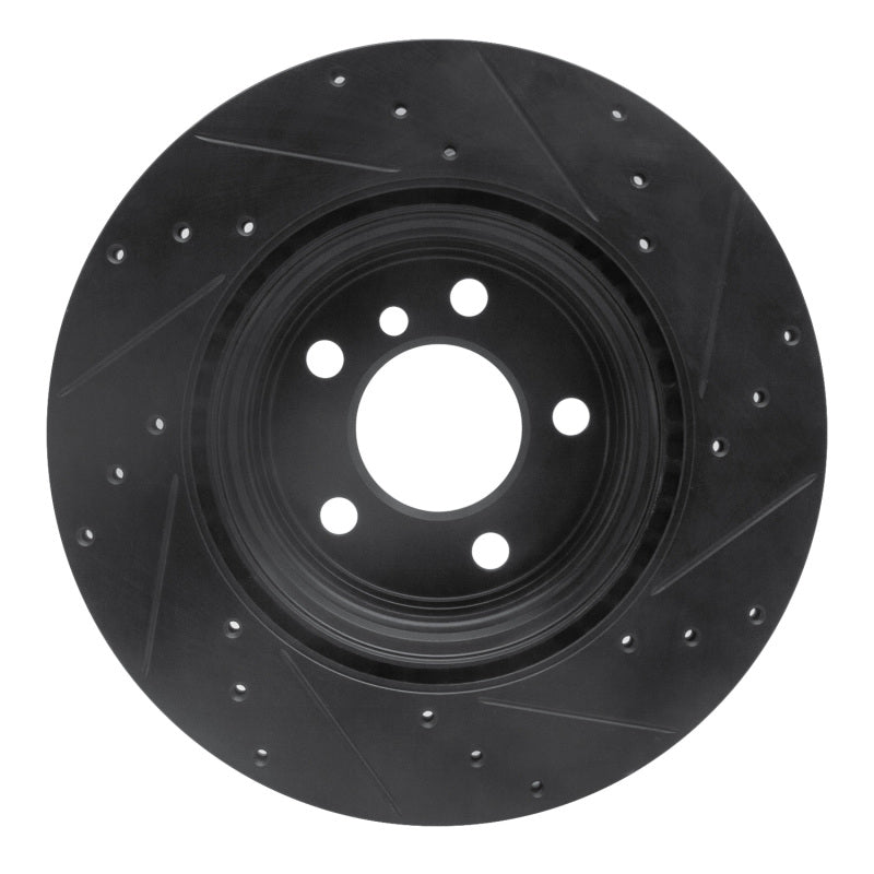 R1 Concepts R1 12-20 BMW 330I Rear Left Drilled & Slotted Black Brake Rotor