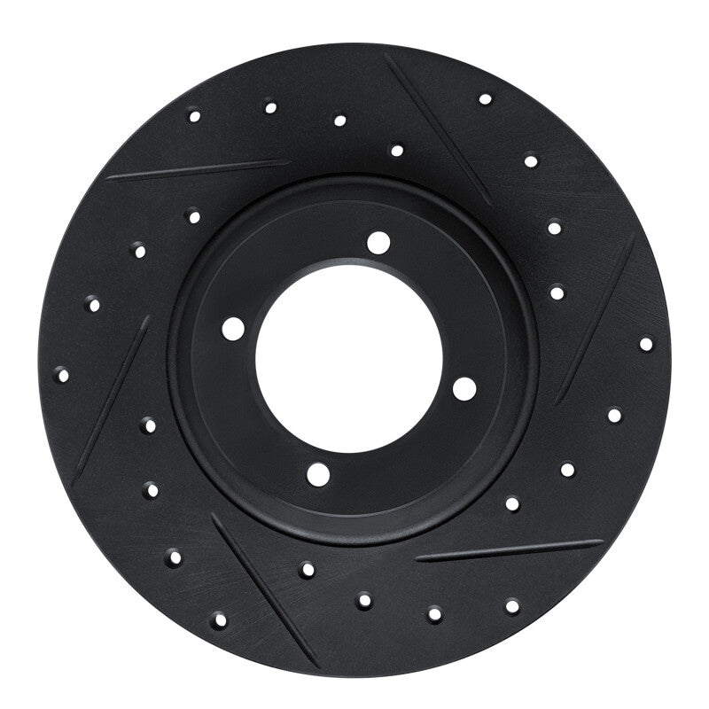 R1 Concepts R1 61-76 Triumph TR250 Front Right Drilled & Slotted Black Brake Rotor