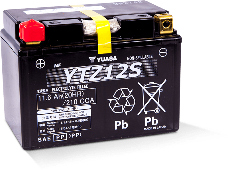 Yuasa Battery Yuasa YTZ12S Maintenance Free AGM 12-Volt Battery