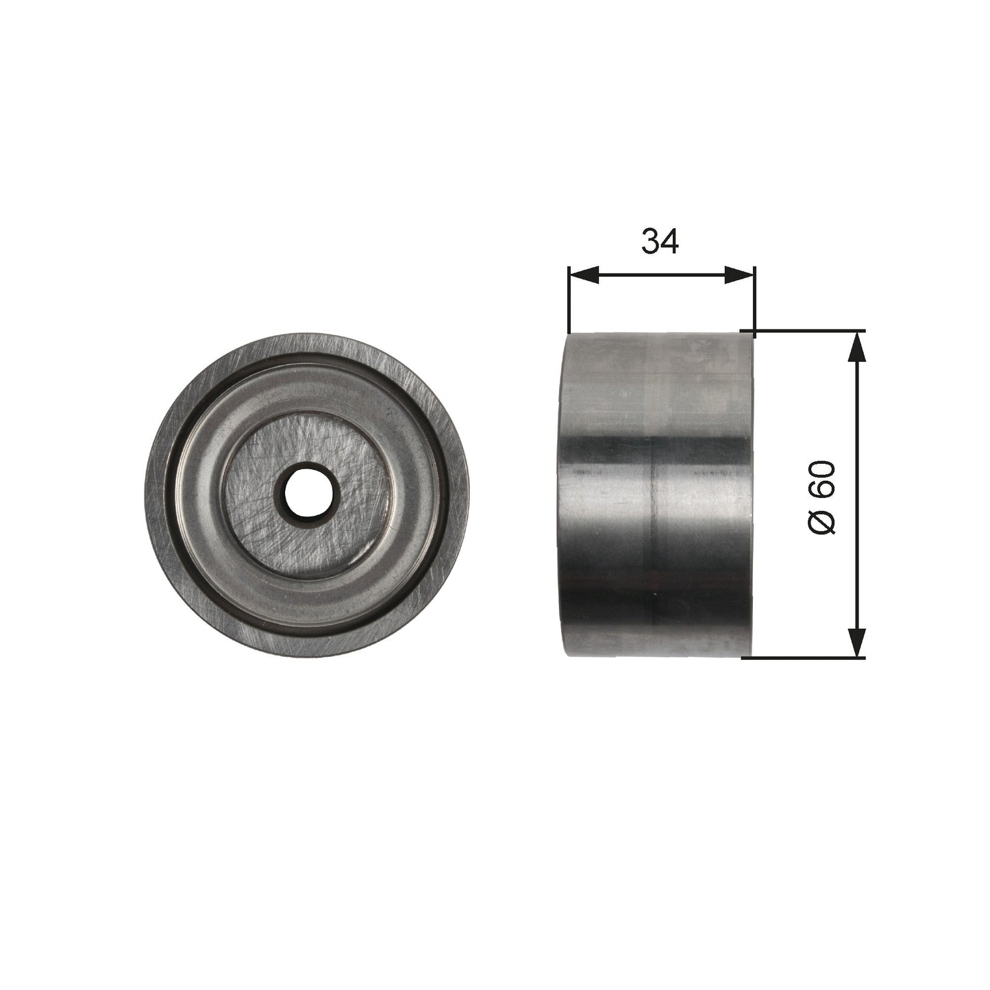 GATES GATT36480 V-Ribbed Belt Deflection/Guide Pulley