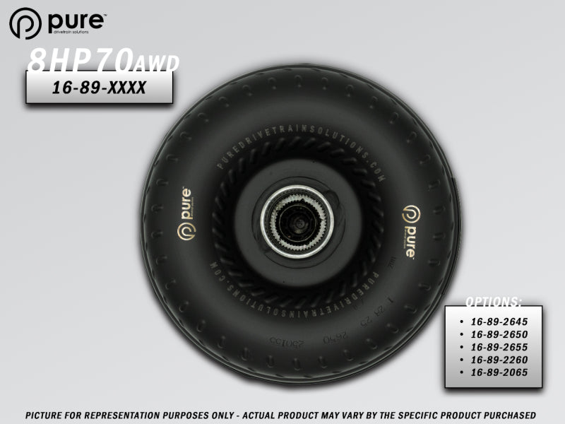 Pure Drivetrain Solutions Pure Drivetrain 8HP70 High Performance Billet Race Torque Converter - 26/55 Stator - AWD