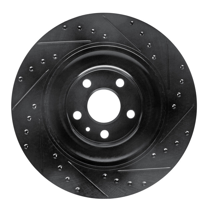 R1 Concepts R1 16-26 Polestar Polestar 2 Rear Left Drilled & Slotted Black Brake Rotor