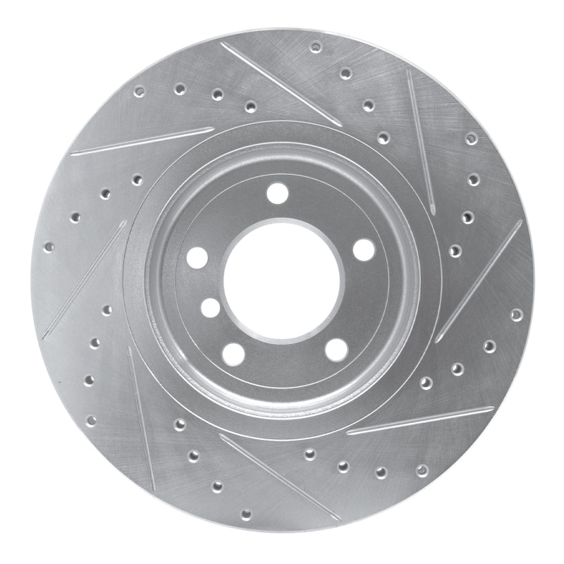 R1 Concepts R1 01-08 BMW 330I Front Left Drilled & Slotted Silver Brake Rotor