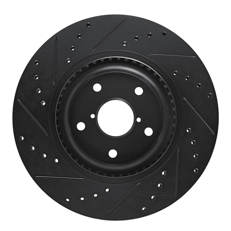 R1 Concepts R1 20-25 Subaru Crosstrek Front Right Drilled & Slotted Black Brake Rotor