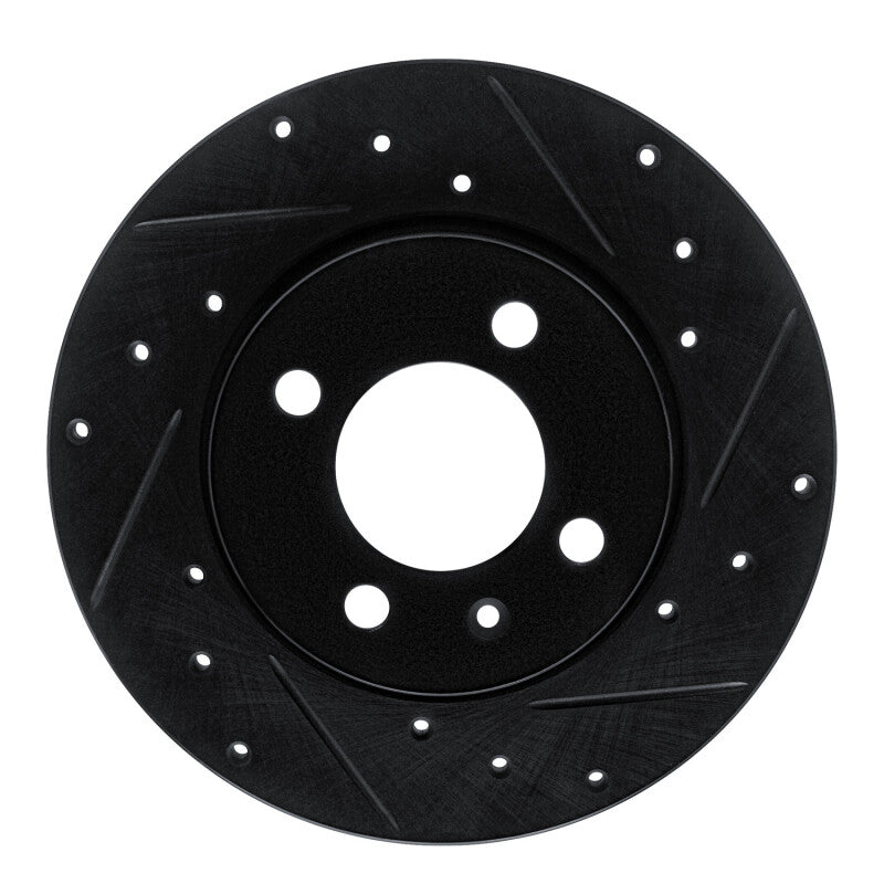 R1 Concepts R1 84-97 Audi Coupe Front Right Drilled & Slotted Black Brake Rotor