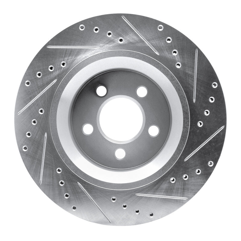 R1 Concepts R1 11-12 Jeep Liberty Front Left Drilled & Slotted Silver Brake Rotor