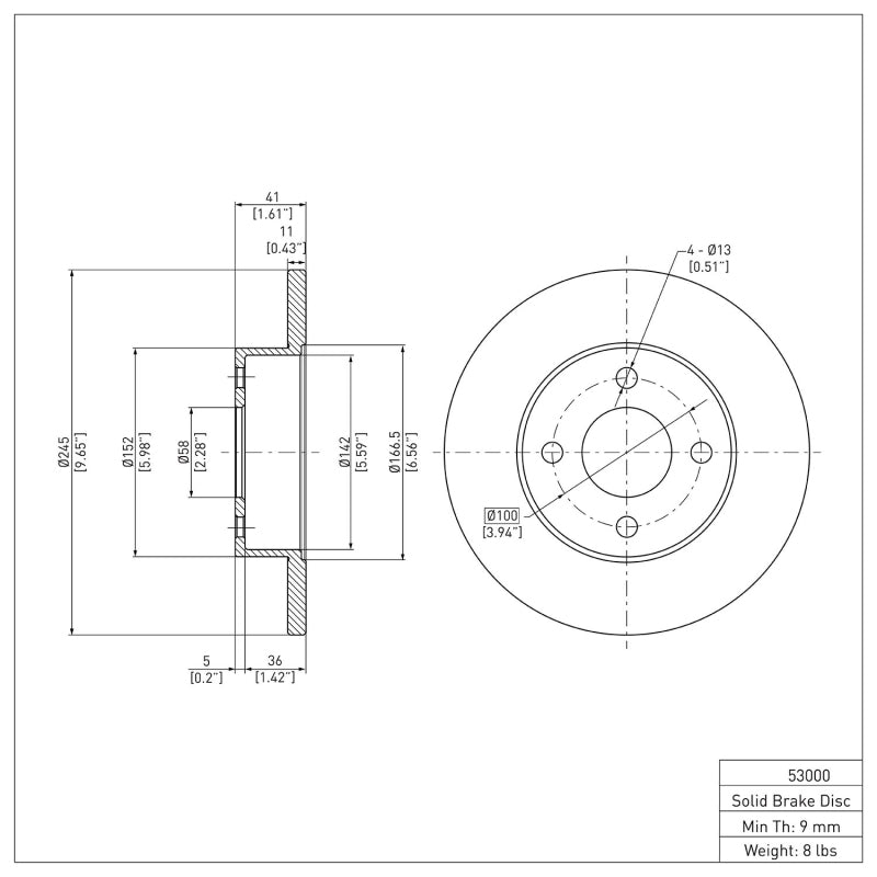DFC 91-98 Saturn SL2 Rear Brake Rotor