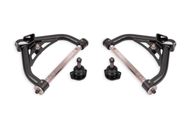 BMR Suspension BMR 70-81 Chevrolet Camaro Non-Adj. Upper A-Arms w/ 0.5in Tall Ball Joint (Delrin) -Black Hammertone