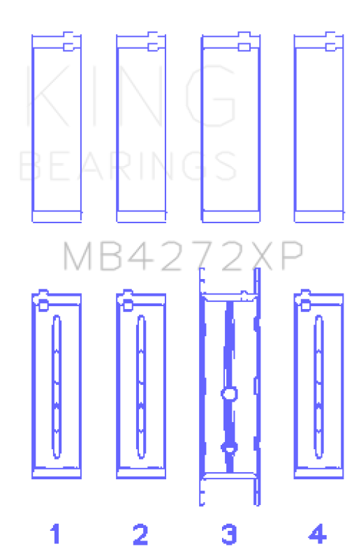 King Engine Bearings Holden Alloytec 175/190 (Size +0.25mm) Main Bearing Set